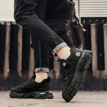 Sneakers Man Spring Trend Hot Sale Comfort Soft Soled Casual Shoes for Fashion Rotating Button Male Work Boots Zapatillas Hombre