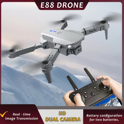 E88 ProIntelligent Folding Drone Supports single/Dual Camera Switching 4KPicture Quality+Wide-angle Shooting WiFiDirect Real-Tim