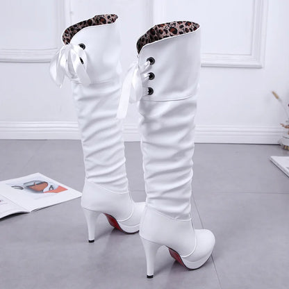 2023 New Women Boots Classics Red Sole Shoes Luxury Fashion Autumn Soft Leather Elegant Comfortable Knee High Boots Woman Ladies