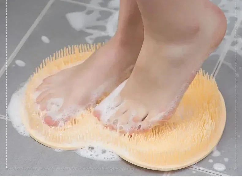 Back Massage Brush Silicone Foot Wash Body Cleaning Bathing Tool Exfoliating Shower Massage Scraper Bathroom Non Slip Bath Mat