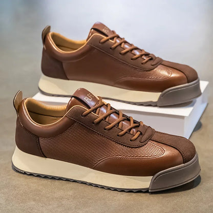 Mens Unique Skate Shoes Platform Comfort Black Casual Sneakers All-Match Thick Sole Design for Urban Street Style Versatile Wear