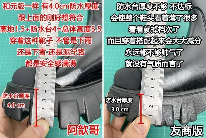 Women Motorcycle Boots Wedges Flat Shoes Woman Spring High Heel Platform Leather Combat Boots Lace Up Shoes Black Girls Platform