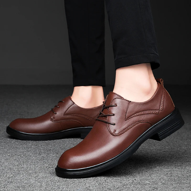 Genuine Leather Male Oxford Shoes Business Formal Wear Casual Shoes New Arrival Mens Derby Shoes Leisure Walk Gentleman Footwear