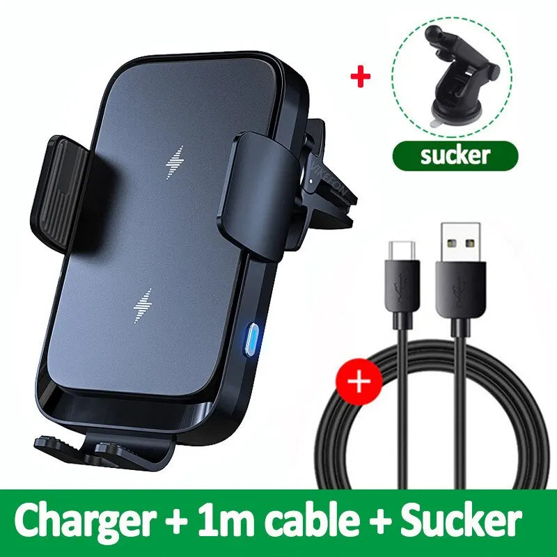 Wireless Car Charger Stand Automatic Fast Charging Station For iPhone 15 14 13 12 Samsung Z Flip Fold Xiaomi Phone Holder Mount