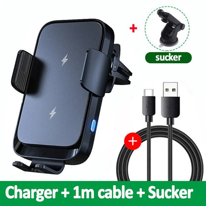 Wireless Car Charger Stand Automatic Fast Charging Station For iPhone 15 14 13 12 Samsung Z Flip Fold Xiaomi Phone Holder Mount