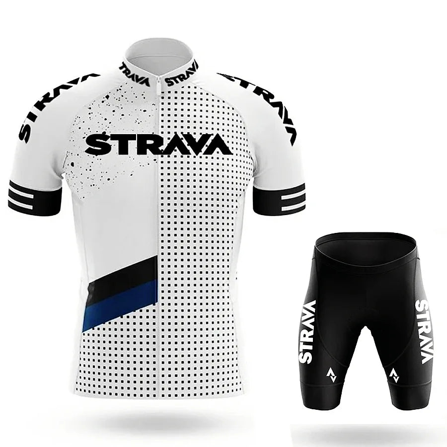 Strava Men's Cycling Outfit Bicycle Shorts Road Bike Sports Set Mountain Cycle Jersey Breathable Summer Clothing Pro Uniform