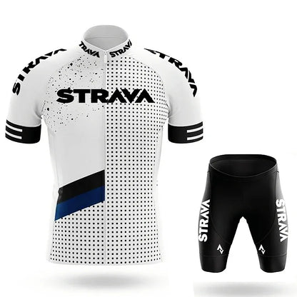 Strava Men's Cycling Outfit Bicycle Shorts Road Bike Sports Set Mountain Cycle Jersey Breathable Summer Clothing Pro Uniform