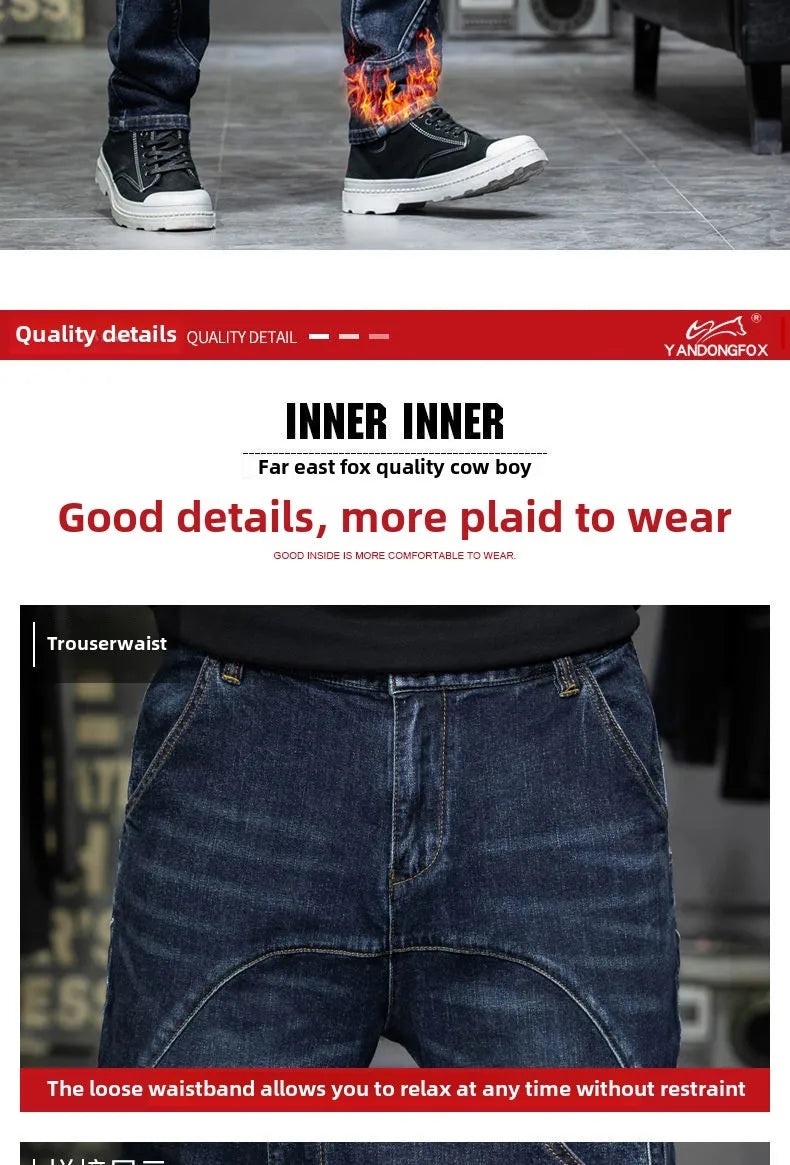 Spring Autumn Men's Jeans Luxury Fashion Plus Size 44 Boyfriend Streetwear Casual Harem Denim Jeans Pants Blue Designer Trousers
