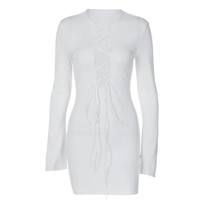 Sexy Long Sleeve Ruched Bodycon Dress Women Turtleneck Bandage Mini Dresses Solid color Skinny Stretchy Party Vestidos