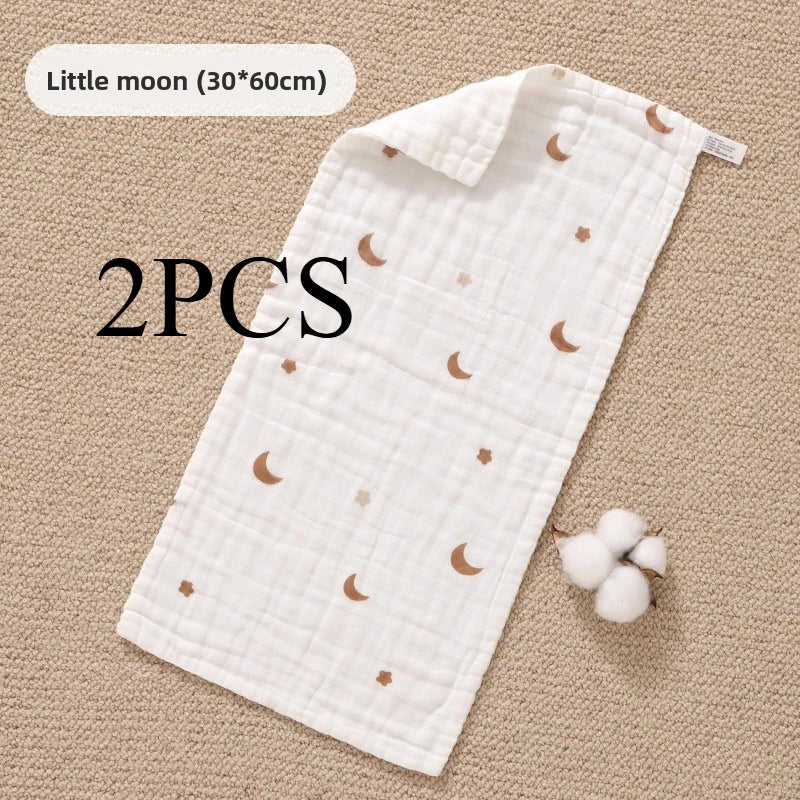 2PCS.Newborn 100% Cotton Gauze Burp Cloths—Ultra-Soft Baby Washcloths.Breathable,skin-friendly, super absorbent&easy to clean.