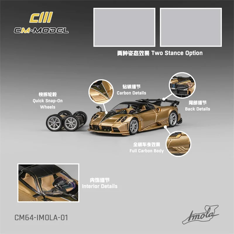 CM MODEL 1:64 S1000RR WRX STI RS7 sportback Jesko Codalunga SolusGT 765LT ER34 LBWK GT35RR Zonda Imola Model Car