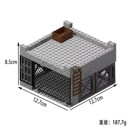 WW2 Military Army Soldiers World War 2 Military Base Observation Tower Model Assemble Building Blocks Bricks Children's DIY Toys