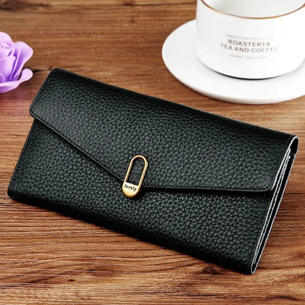 Genuine Leather Women's Wallets	Long Handbags Luxury Designer Purses for Women Credit	Card Holder Wallet Carteras Para Mujer