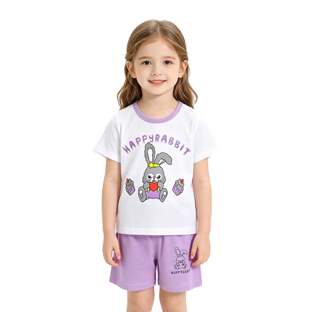 Kids Clothes Set Baby Boy/Girl T-Shirt + Shorts Summer Clothing Cotton Cartoon Casual Boys Tracksuit Children Baby Clothes Set