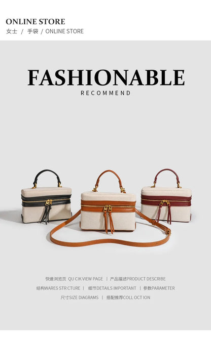 Fashion Box Women Handbags Designer Thick Canvas Shoulder Crossbody Bags Casual Spring And Summer Small Purses 2024 Bolso Mujer