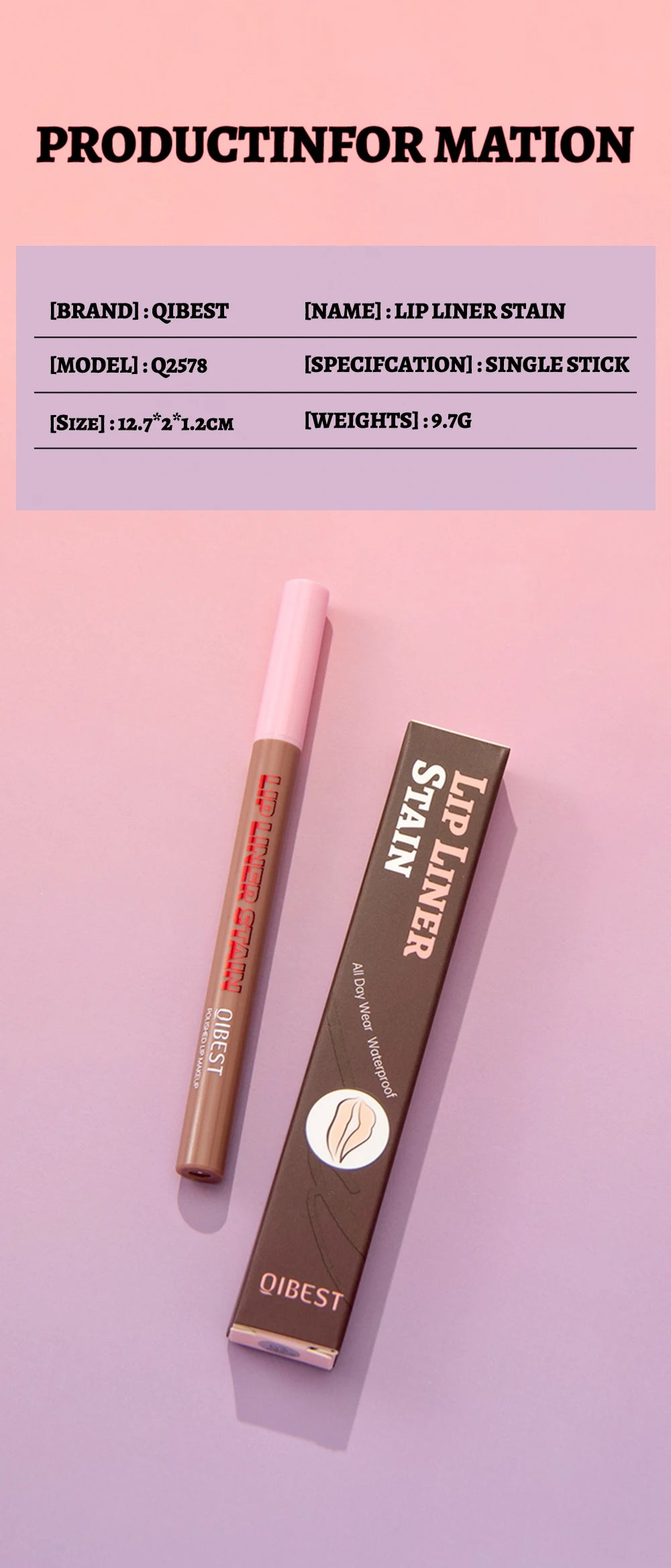 QIBEST Matte Liquid Lipliner Pencil Waterproof Plumping Stain Lipstick Natural Lip Liner Outline Lips Contour Pen Cosmetics