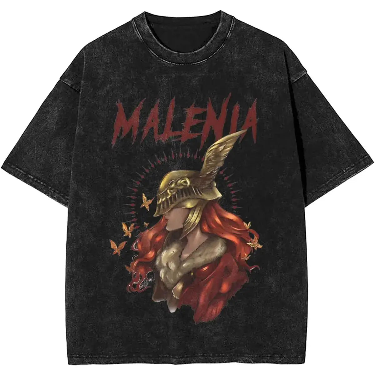 New Arrival Short Sleeved Round Neck Y2k Tshirt Men Clothing New in Top & Tees Mens T-Shirt Malenia Blade Of Miquella Washed