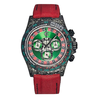 CRONUSART Men Chronograph Watch Pilot 40mm Automatic Mechanical Wristwatch Carbon Fiber Case Luminous Sapphire Mirror