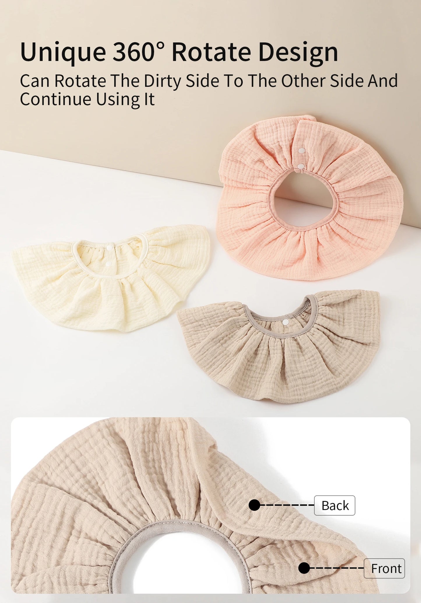 INSULAR 4 Layer Gauze Baby Bibs 100% Cotton Floral Burp Cloths Newborn Skin-friendly Absorbent Infant Towel Breathable 0-1Y