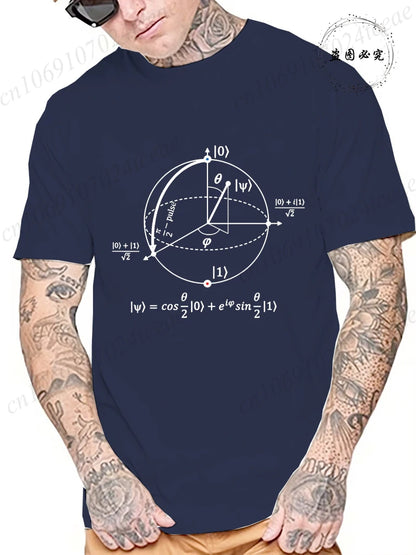 Summer Casual Men's T-Shirt Clothing Soft and Loose Round Neck Top for Men Math Physics and Science Male Short Sleeve Tees Tops