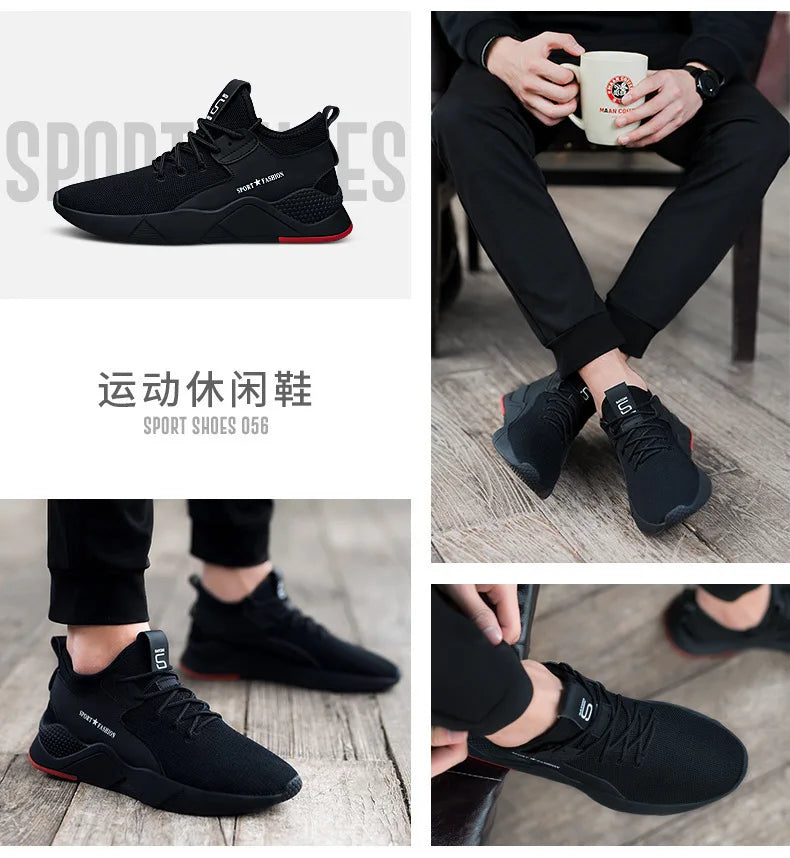 2025 New Man's Sports Shoes Korean Version Trendy work  Shoes Man Casual Running Shoes Flying Woven Breathable Summer Shoes Man