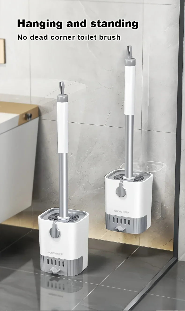 Toilet Brush Set With Holder, Wall Mounted Long Handle Toilet Brush Flexible Toilet Brush Bathroom Brush Cleaning Tools