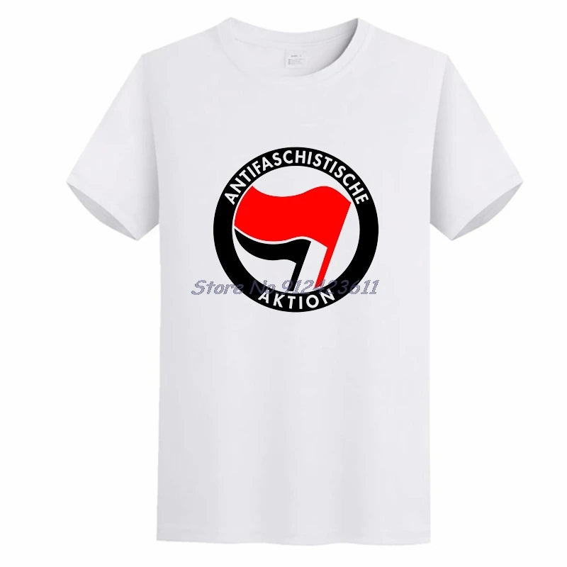 Antifaschistische Aktion Antifa Afa Germany Dutch Graphic T Shirts Tees Tops Cotton Big Size Short Sleeve T Shirt Mens Clothes