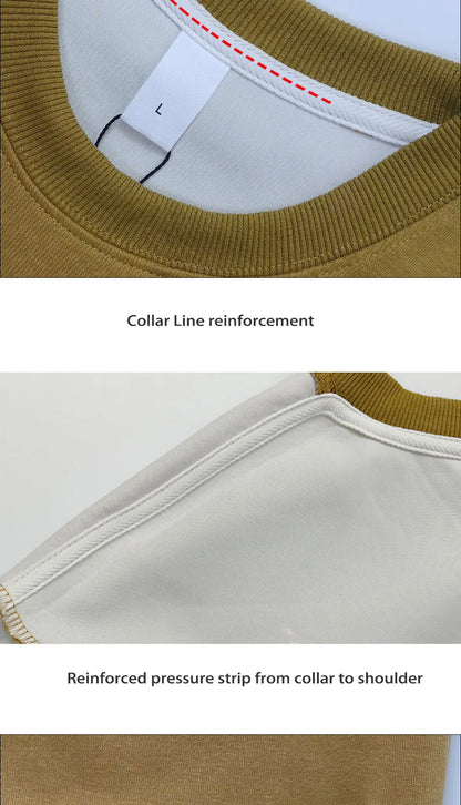 400g Heavy Weight Round Necked Sweatshirts Loose Solid Color  for Spring Autumn Men women's Casual Sports Top Pullover M-4XL