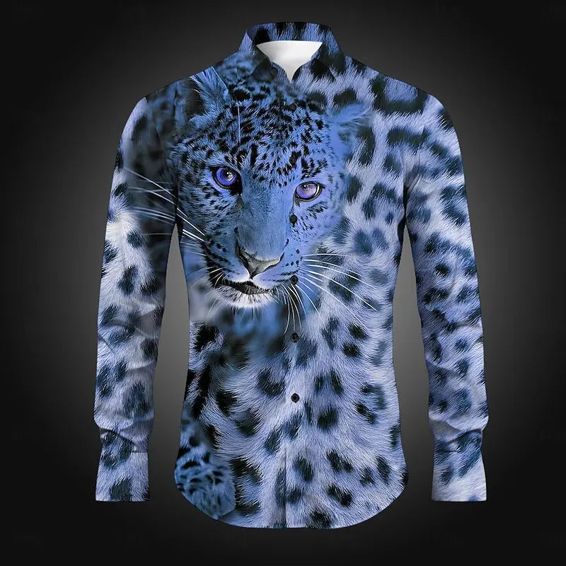 Men's leopard print button down shirt fashion casual men's leopard print new design new soft and comfortable plus size XS-6XL
