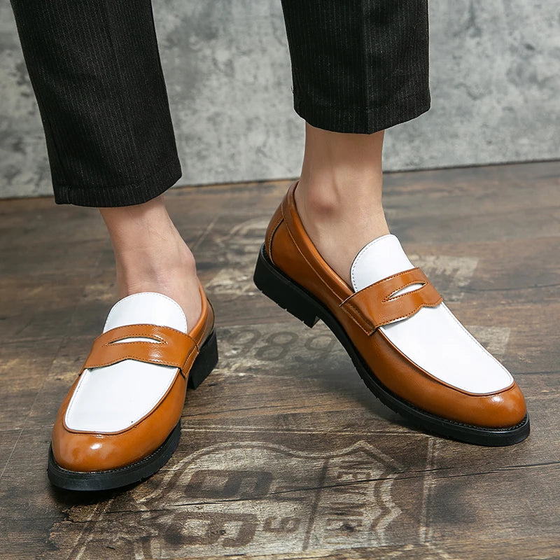 Male Luxury Business Oxford Leather Designer Mens Classic Smile Formal Dress Shoes for Men Falts Office Wedding Flats Footwear