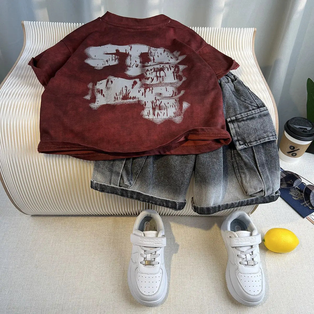 Hot Sale Fashion Baby Boy Suit Summer Clothes Short Sleeve T-shirt Short Jeans 2 Piece Set Kids Outfit 2-11Y Children's Costume