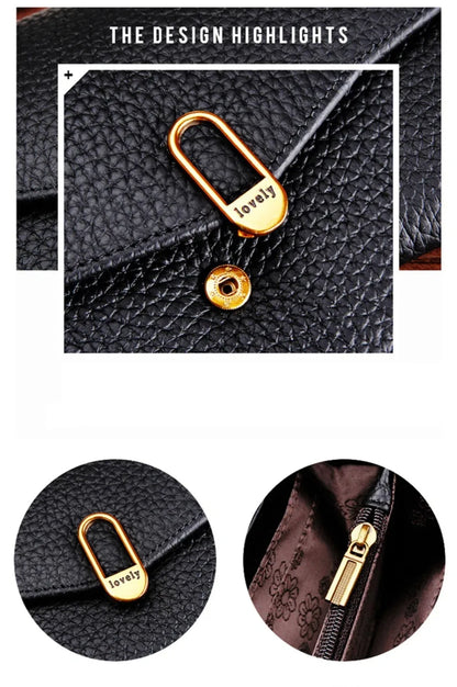 Genuine Leather Women's Wallets	Long Handbags Luxury Designer Purses for Women Credit	Card Holder Wallet Carteras Para Mujer