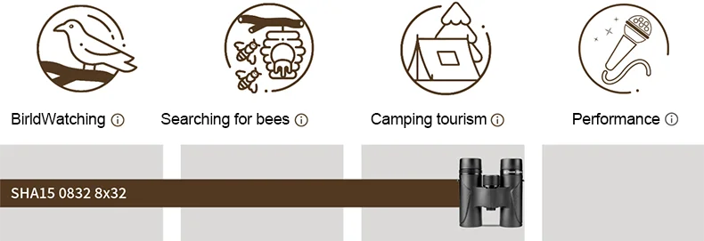 Shuntu 8X32 ED Lens Compact Binoculars IPX7 Waterproof Lightweight SMC Coating Binocular for Bird Watching Outdoor Sports Game