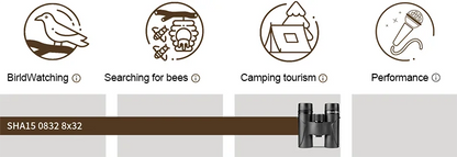 Shuntu 8X32 ED Lens Compact Binoculars IPX7 Waterproof Lightweight SMC Coating Binocular for Bird Watching Outdoor Sports Game