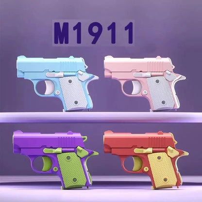 New Arrival Stress Relief ABS Plastic Mini 1911 3D Printed Gravity Fidget Gun Pistol Toy Gift Promotion Toy For Boys