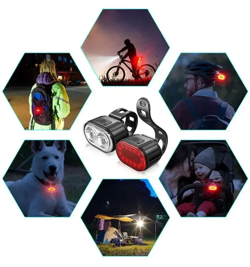 Cycling Bicycle Front Rear Light /Set Bike Defense Flashlight Stick MTB Waterproof Taillight LED Lantern Bicycle Accessories