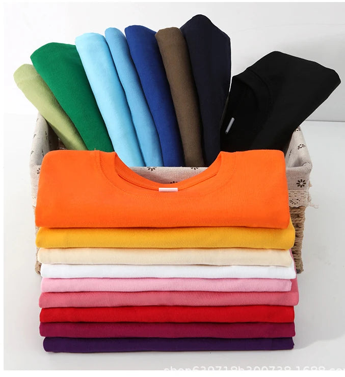 TESM Men Yellow Cotton T-Shirt Men Women Summer Streetwear Fashion Short Sleeve Couple Parent-Child Casual  Cotton Tee