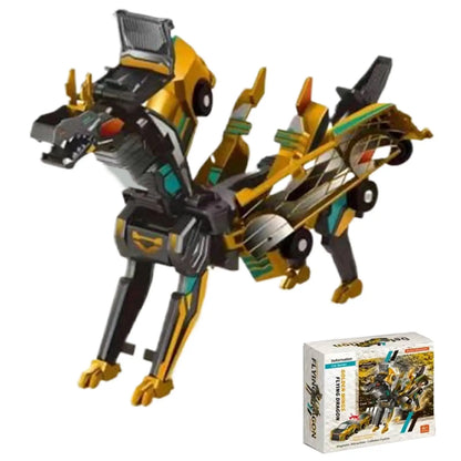 Magnetic 2-in-1 Transforming Car Toy for Kids – Unicorn & Dinosaur Robot, DIY Impact Deformation Racing Educational Gift