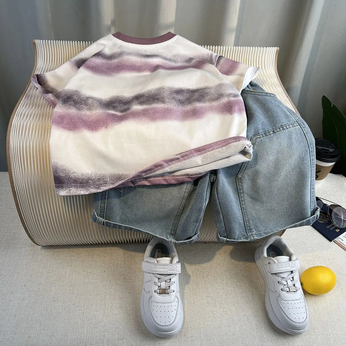 Hot Sale Fashion Baby Boy Suit Summer Clothes Short Sleeve T-shirt Short Jeans 2 Piece Set Kids Outfit 2-11Y Children's Costume