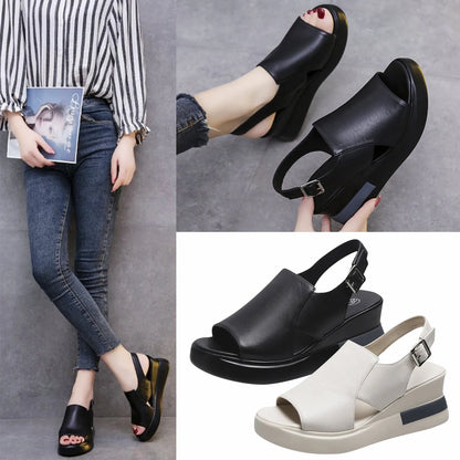 Summer Wedge Platform Sandals Fashion Retro Romen Beach Shoes Ladies Casual Peep Toe Soft Comfortable Sandalias De Mujer