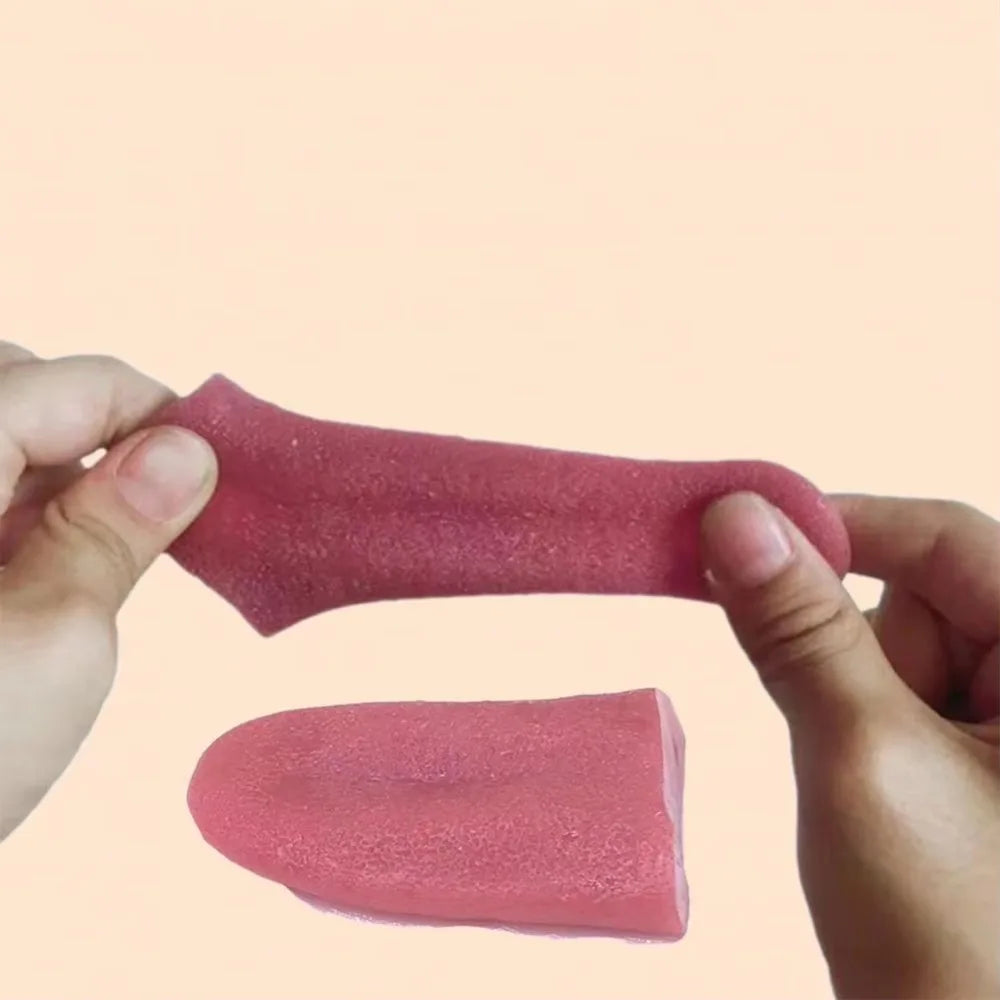 3PCS Funny Whole Fake Simulation Magic Realistic Fake Tongue Rubber Tongue Decompression Toy Halloween Vulgar Joke Prank Gift