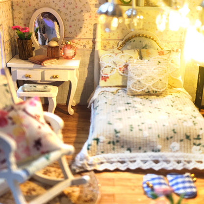 Wooden Miniature Doll House Kit 3D Puzzle Assembly Building Model Toy Home Bedroom Decoration With Furniture Adult New Year Gift