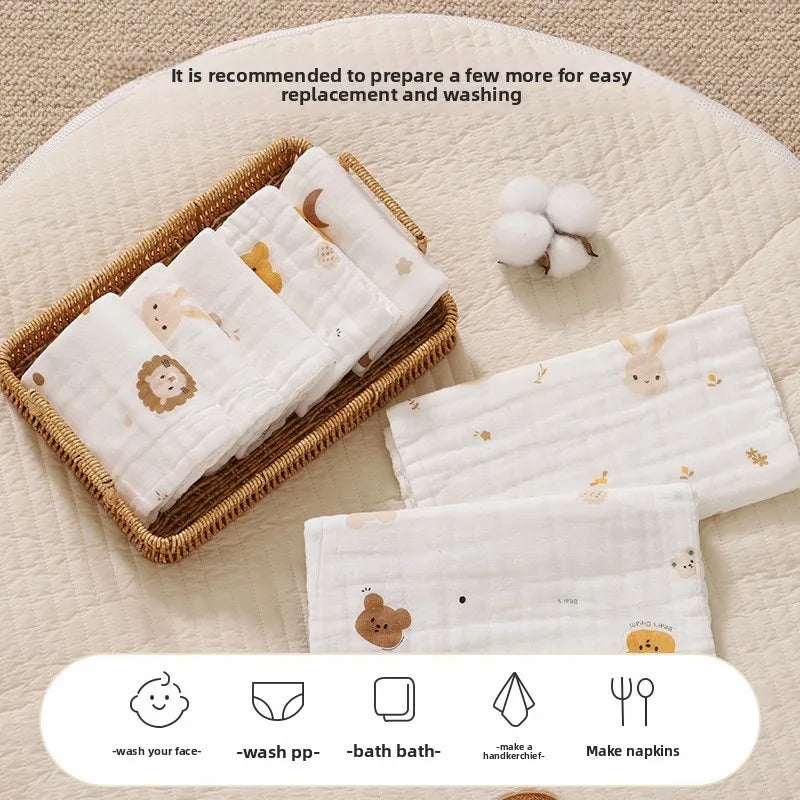 2PCS.Newborn 100% Cotton Gauze Burp Cloths—Ultra-Soft Baby Washcloths.Breathable,skin-friendly, super absorbent&easy to clean.