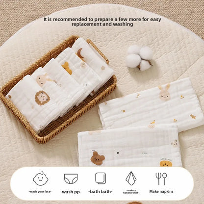 2PCS.Newborn 100% Cotton Gauze Burp Cloths—Ultra-Soft Baby Washcloths.Breathable,skin-friendly, super absorbent&easy to clean.