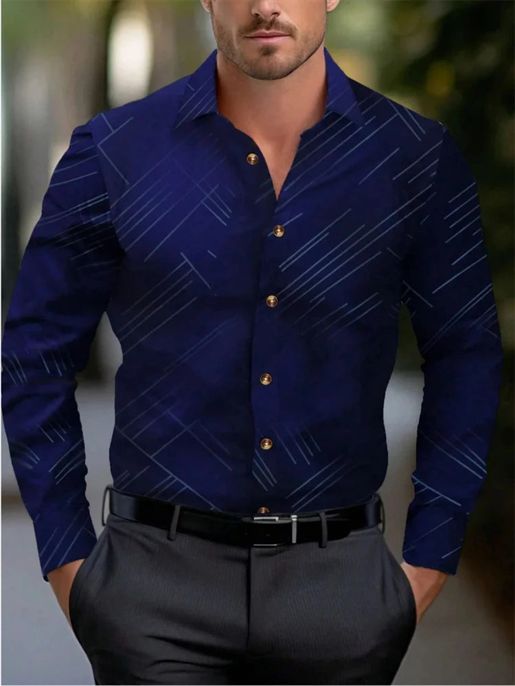 Men's long-sleeved shirt casual shirt fashion 2024 new 16 colors optional popular business oversized men's clothing