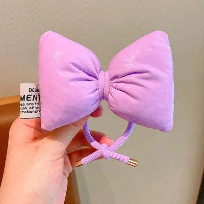 Large Bow Children Hair Rope Pink Red Princess Rubber Bands Headwear Baby Girl High Ponytail Holder Ropes Kids Hair Accessories