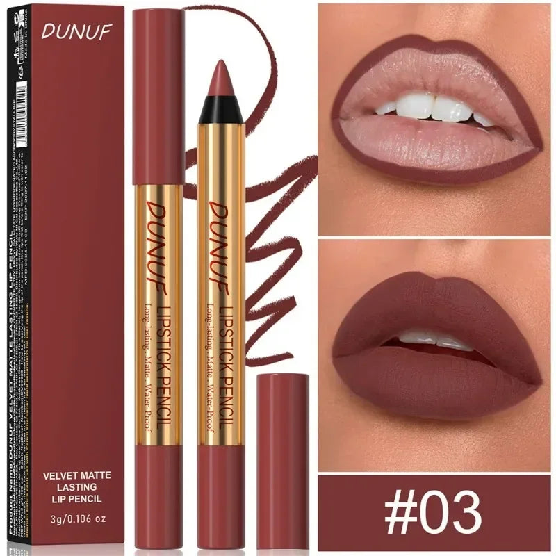 Rich Color Non-stick Lipstick Pencil Long-lasting Matte Lip Liner Crayon Red Tint Brown Lipliner Makeup Easy To Apply Cosmetics