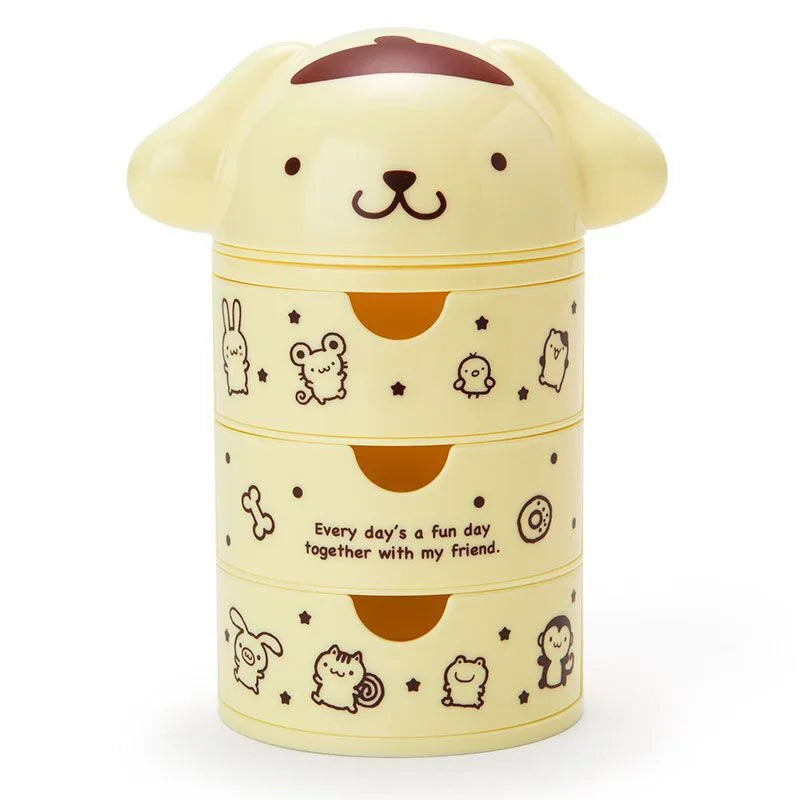 hello kitty anime peripheral cartoon 3-layer drawer storage box my melody cute cat makeup box kawaii birthday gift for women