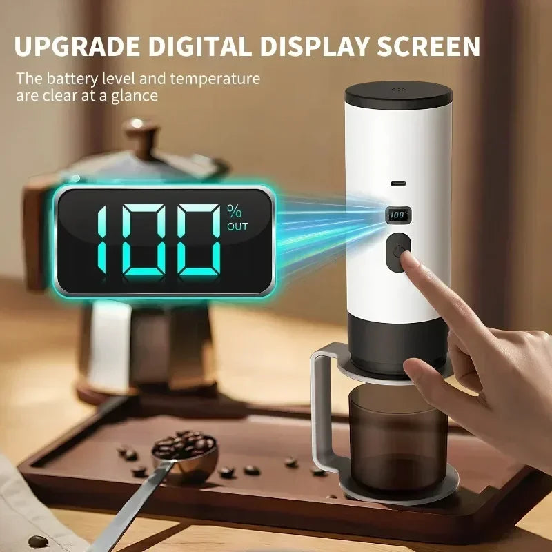 Portable Electric Coffee Maker 3-in-1 Capsule Coffee Grinder Travel Coffee Maker with Cordless Heating for Car and Home Camping