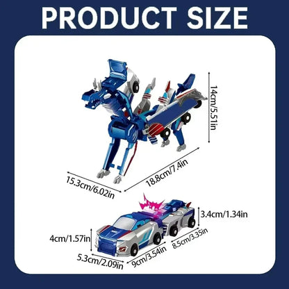 Magnetic 2-in-1 Transforming Car Toy for Kids – Unicorn & Dinosaur Robot, DIY Impact Deformation Racing Educational Gift